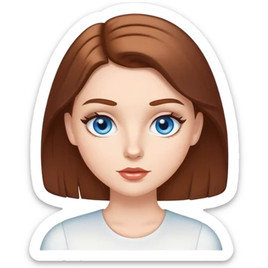 White girl brown hair blue eyes, telling facts and being diva sticker