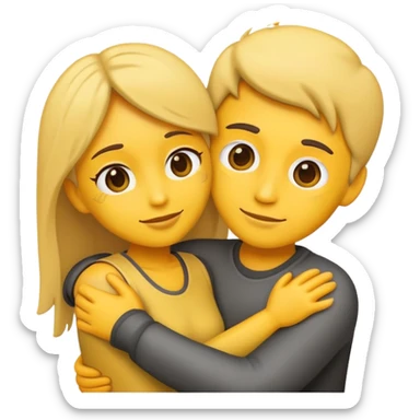Couple hugging create in emoji style  sticker
