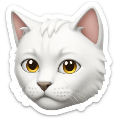 Muscular white cat sticker