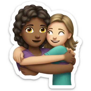 Girl hug family  sticker