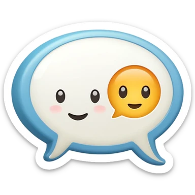 Flat white color chat bubble emoji. No colors, no shading sticker
