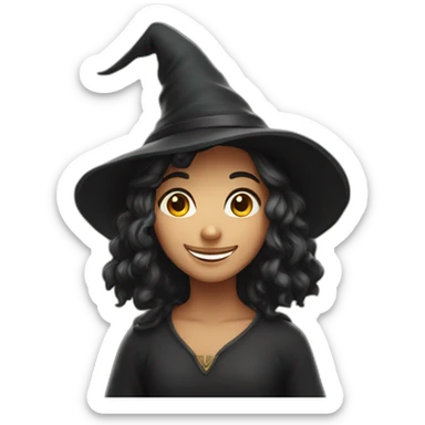 Young Italian Witch smiling sticker