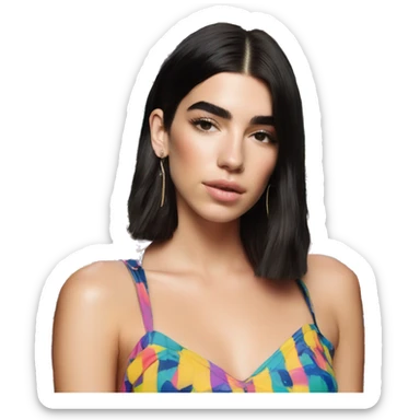 dua lipa, colorful top sticker