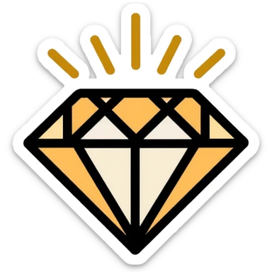 luxury jewelry company logo with diamond and gold elements sticker