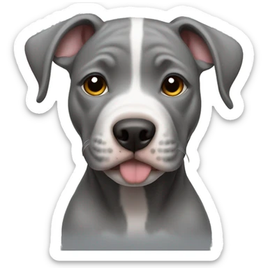 Grey Pitbull puppy sticker
