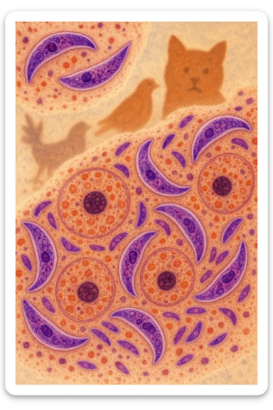 Toxoplasma gondii, che infetta tutti gli animali a sangue caldo, compreso l'essere umano sticker