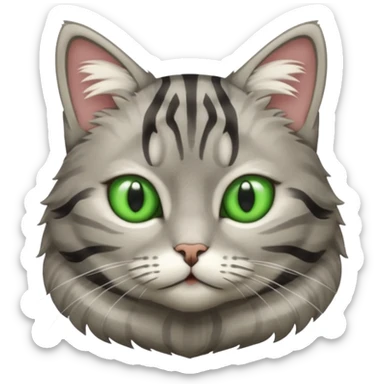 Grey tabby cat sticker