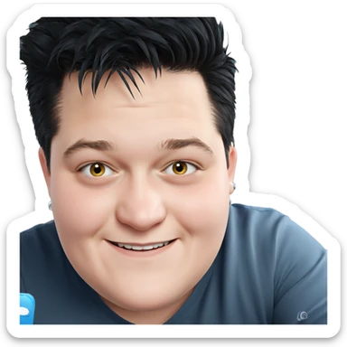 smiling boy with earrings sticker