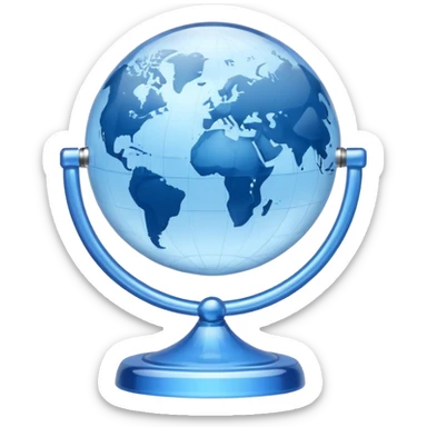 small globe with subtle time-zone ring sticker
