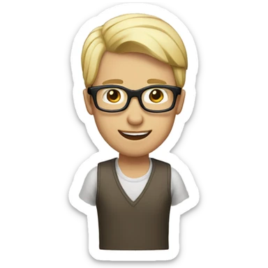 male-darkhair-tupe-glasses and blonde-women-with-Short-hair sticker