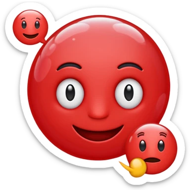 bold red emoji face bubble with the word SNAFI in white bubble font, text emoji style sticker