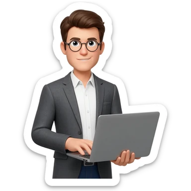 rich nerd with glasses sticker