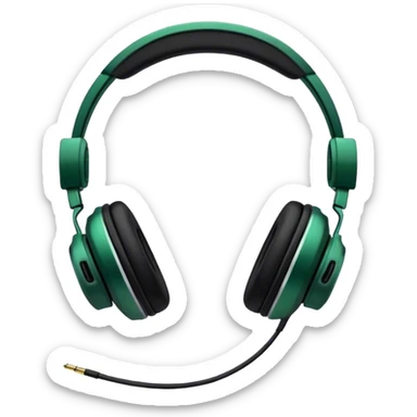 dark emerald aesthetic pair of headphones  sticker