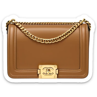 chanel le boy light brown gold hardware sticker