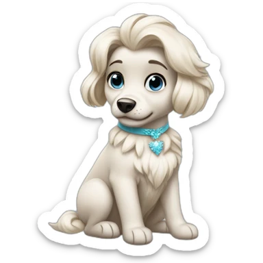 Elsa on a dog sticker