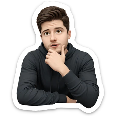 thoughtful moment in the cafe sticker