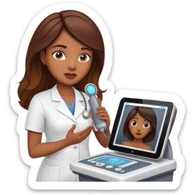 Women performing ultrasound  sticker