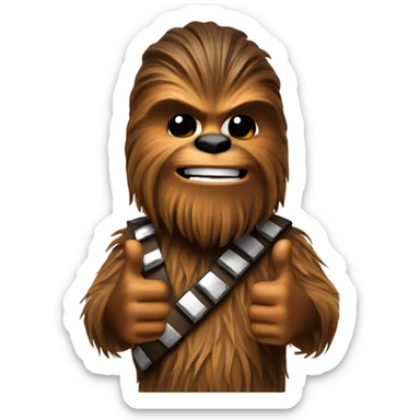 Chewbacca with a thumbs up sticker