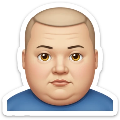 very fat guy with buzzcut sticker