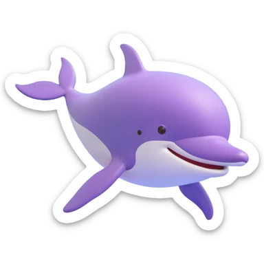 3D emoji of a dolphin partially underwater, with a sunken appearance sticker