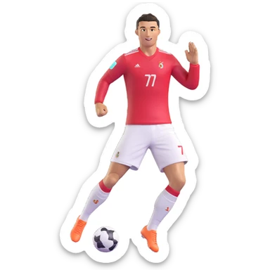 Cristiano Ronaldo celebrating with his signature 'Siuuu' pose, energetic and joyful sticker