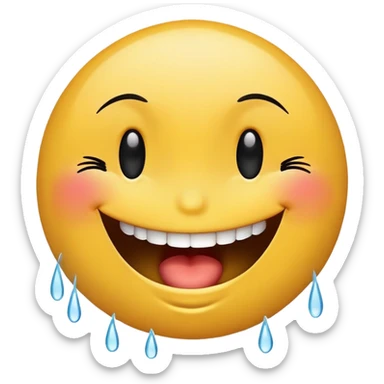 Repeat the smiley from the iPhone, which laughs to tears, but add eyelashes to it sticker