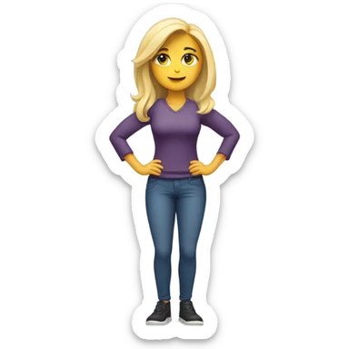 blondie woman celebrating strength posture sticker
