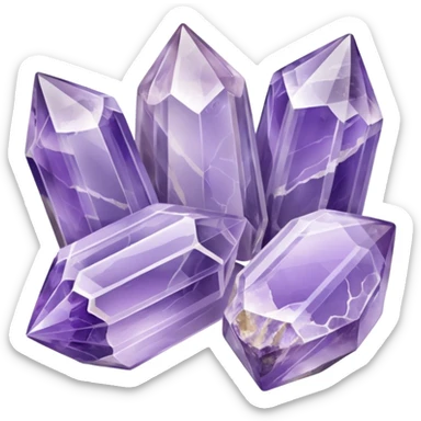 Pastel lavender banded Amethyst crystals sticker