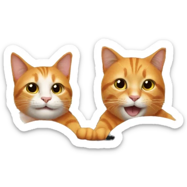 Two orange cats driving sticker