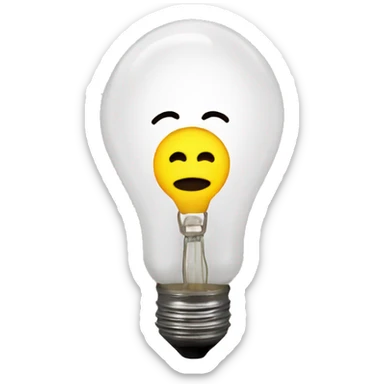 Light bulb with face on jt  sticker