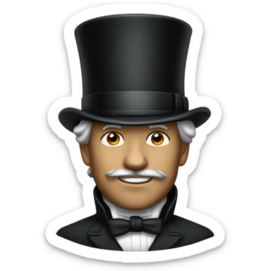 man from 19th century in top hat sticker