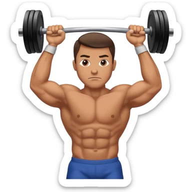 man lifting weights sticker