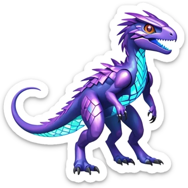 Shiny Nebula Futuristic Fakemon-Pokemon-Digimon-Spectrobes-Raptor-fusion, full body sticker