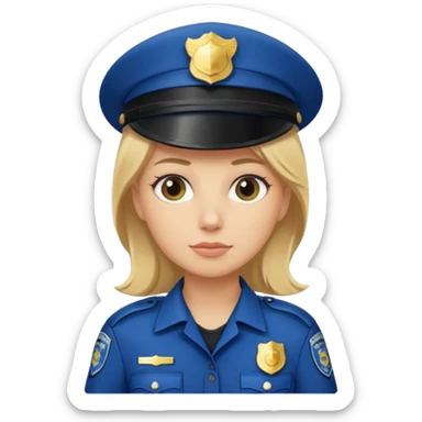 female police officer without a hat sticker