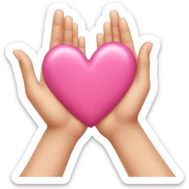 Pink heart hands sticker