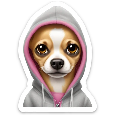 Chihuahua wearing a hoodie  sticker