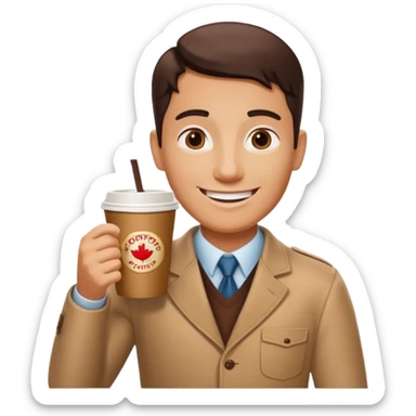 canadian holding tim hortons coffee cup sticker