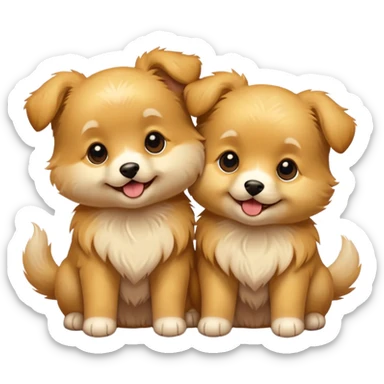 Two puppy best friends super super cute and excited sticker