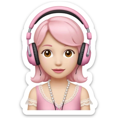 coquette emoji headphones only sticker