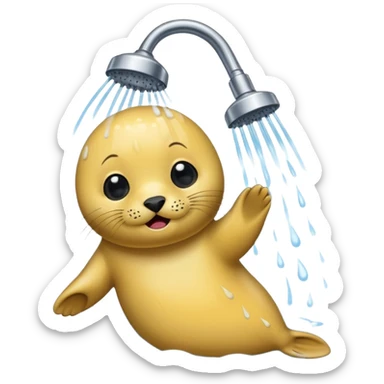 Seal in the shower sticker