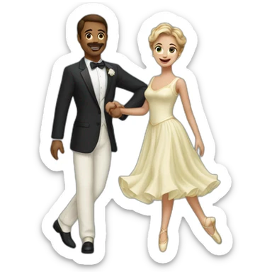 Un couple de danseurs classique  sticker