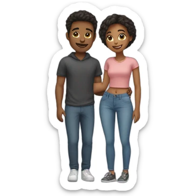 Girl with her boyfriend sticker