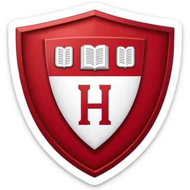 Harvard University logo on a red shield sticker