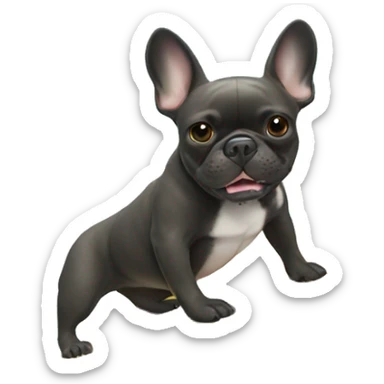 French bulldog on a surf board riding a wave sticker