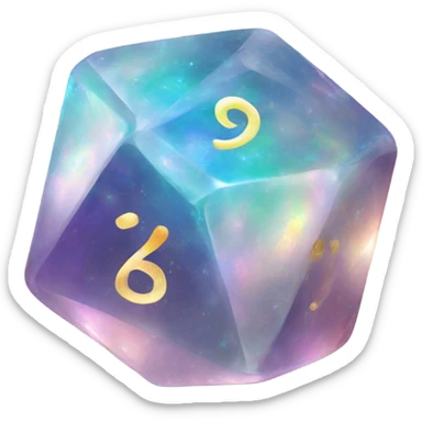 opal crystal gemstone dice sticker