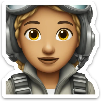 beautiful female pilot sticker