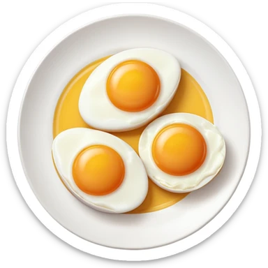 Two Sunny side Eggs in a plate sticker