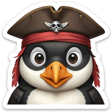 pirate crew member penguin sticker