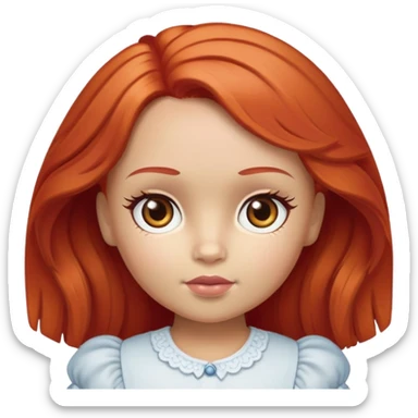 Boneca ruiva claro dos olhos castanhos  sticker