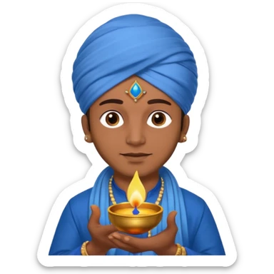 diwali man with blue turban and diwali sticker